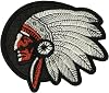 Native American Chief Head Embroidered Patch – Large Brown Tribal Headdress Stitch-On Badge for Jackets, Vests, and Biker Gear (12 x 11 cm)