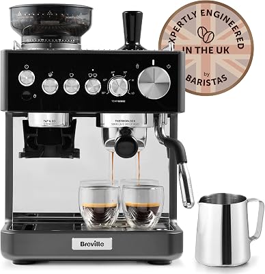 Breville Barista Sense Espresso Machine | Bean to Cup Coffee Maker with Integrated Coffee Grinder & Milk Frother | TempSense Steam Wand | 15 Bar Italian Pump | Black [VCF187]