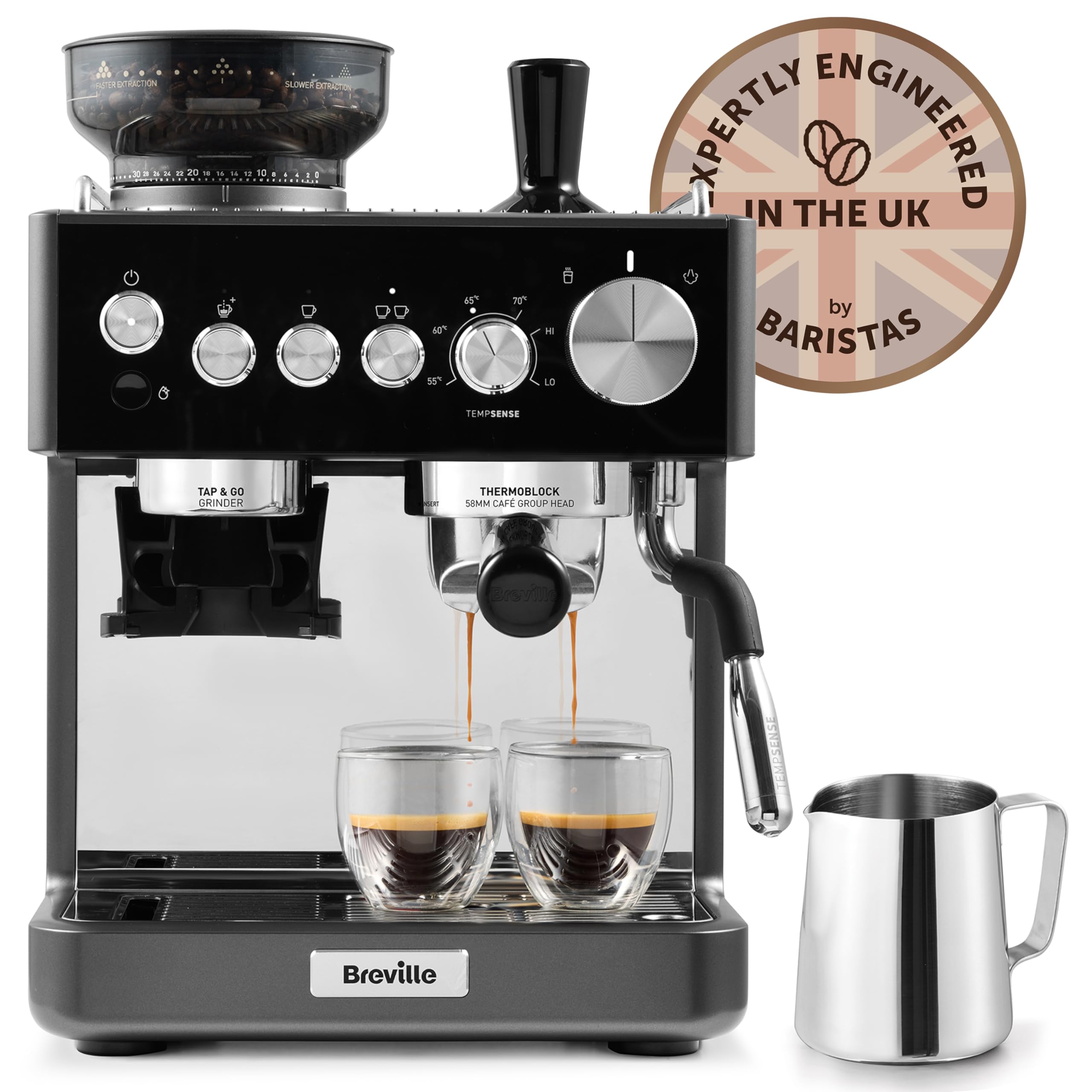 Breville Breville Barista Sense Espresso Machine | Bean to Cup Coffee Maker with Integrated Coffee Grinder & Milk Frother | TempSense Ste