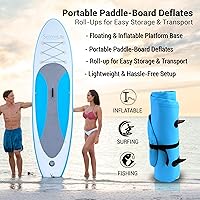 Vista 4 de SereneLife Tabla de remo inflable de pie, diseño amplio y estable, cubierta antideslizante para adultos y jóvenes con accesorios de tabla de remo