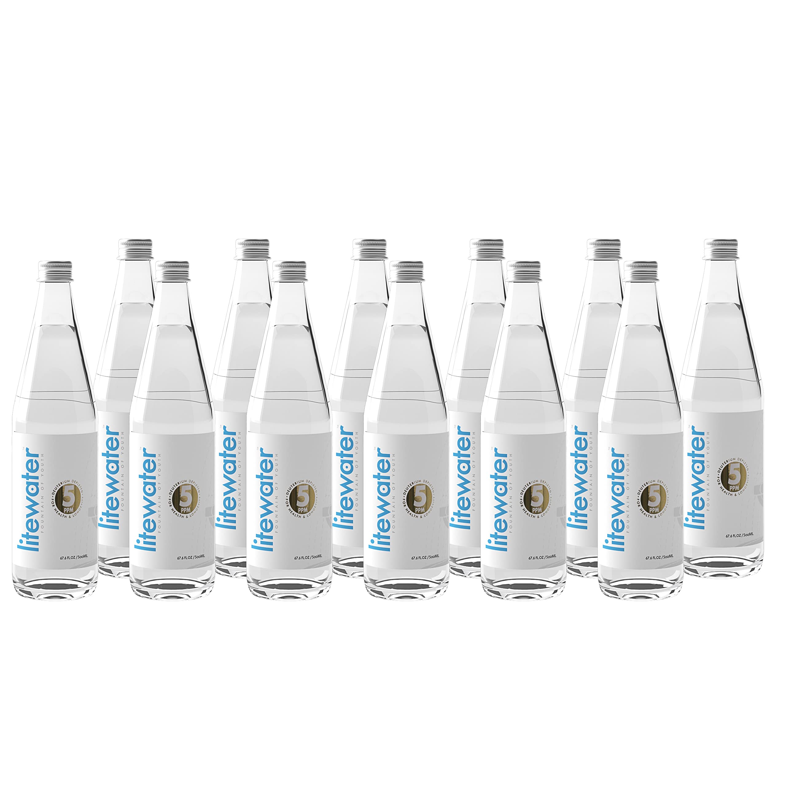 Litewater 5 ppm Deuterium Depleted Water (DDW) - Bottled Water - Pure & Clean Natural Water - Immediate Boost of Energy for Athletes & Outdoor Lovers (12 Pack)