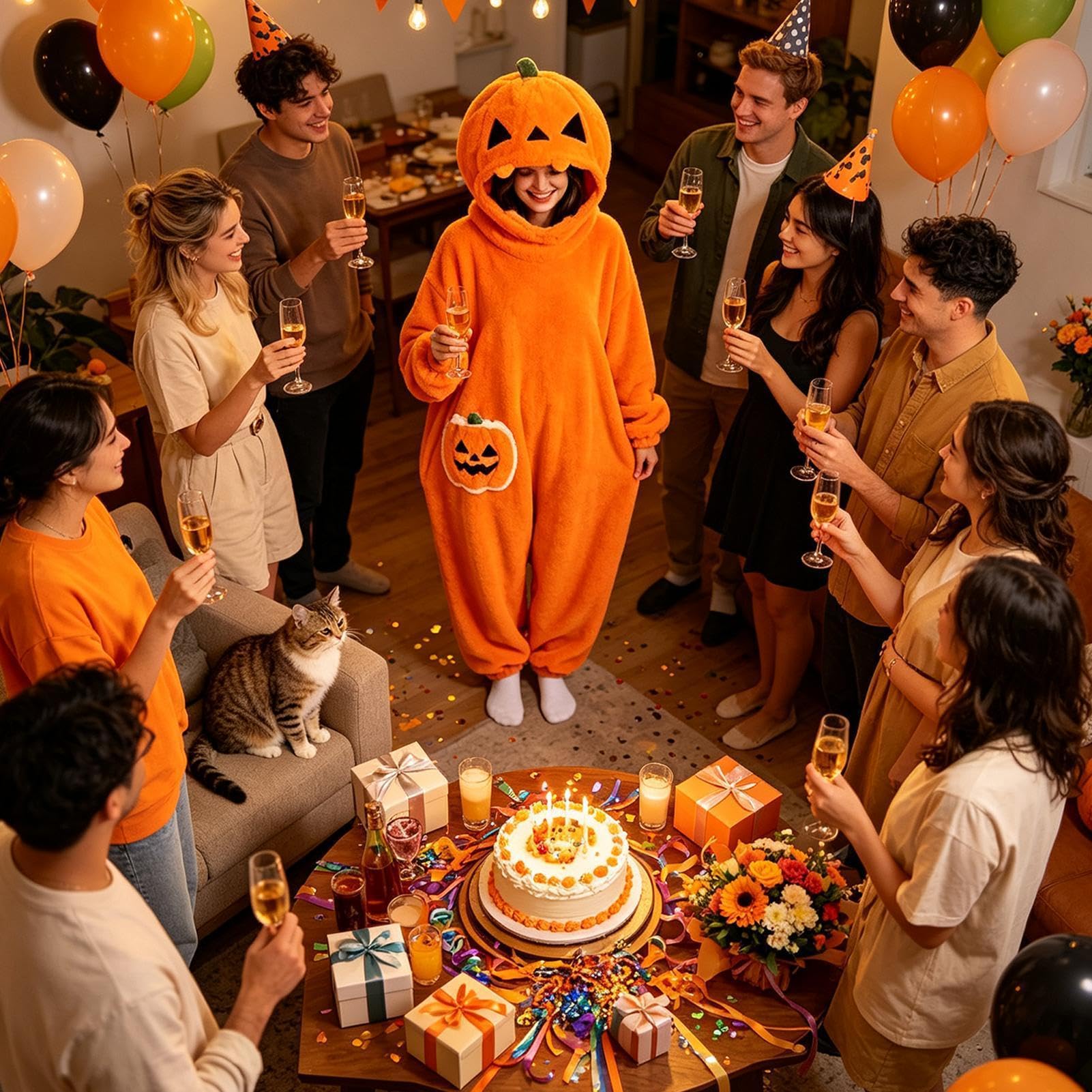 Disfraz de mono de calabaza de Halloween para adultos y niños | Pijama con capucha, manta calabaza suave, cálido, usable, disfraz Halloween sombrero calabaza, para fieste en casa cosplay