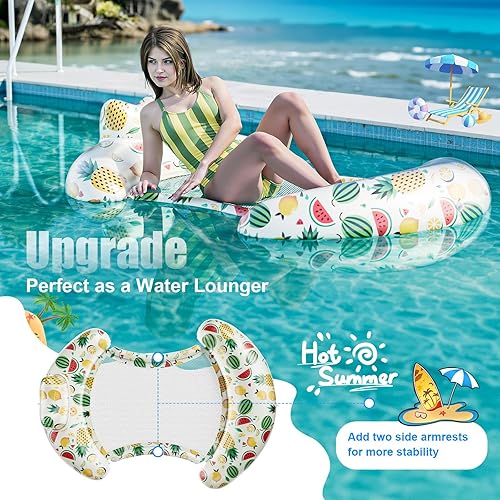 Miniatura 6 de Pool Floats Adult - Inflatable Pool Lounger, Pool Lounger Chairs for Relaxation, Floating Water Lounger Chairs Summer Water Sun Tanning for Swimming