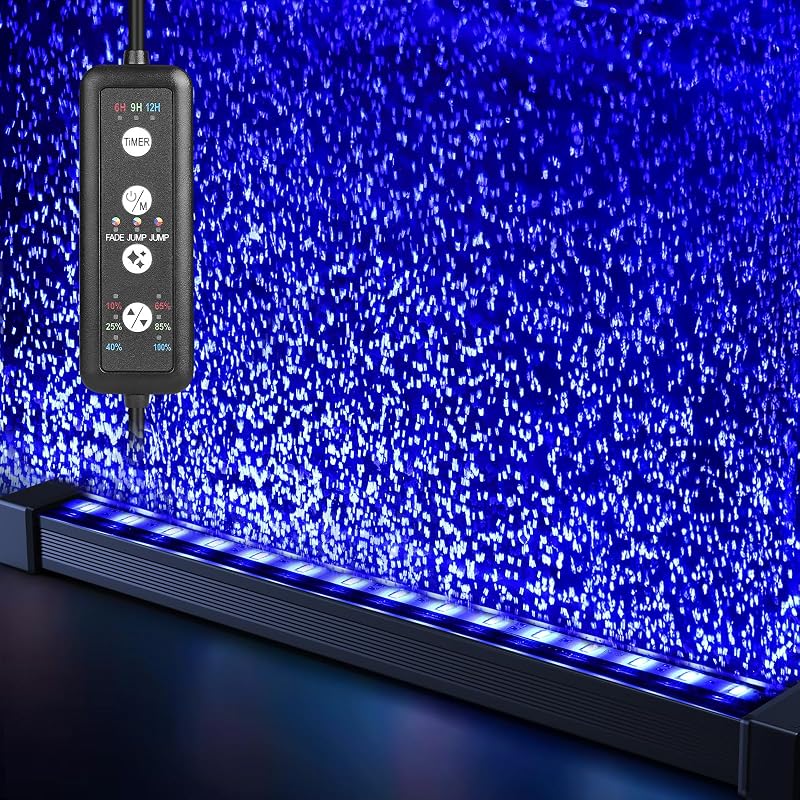 Luz Submersível para Aquário com Bolhas, LED com Cores e Temporizador fishkeeper – 55,5 x 8 x 6,8 cm