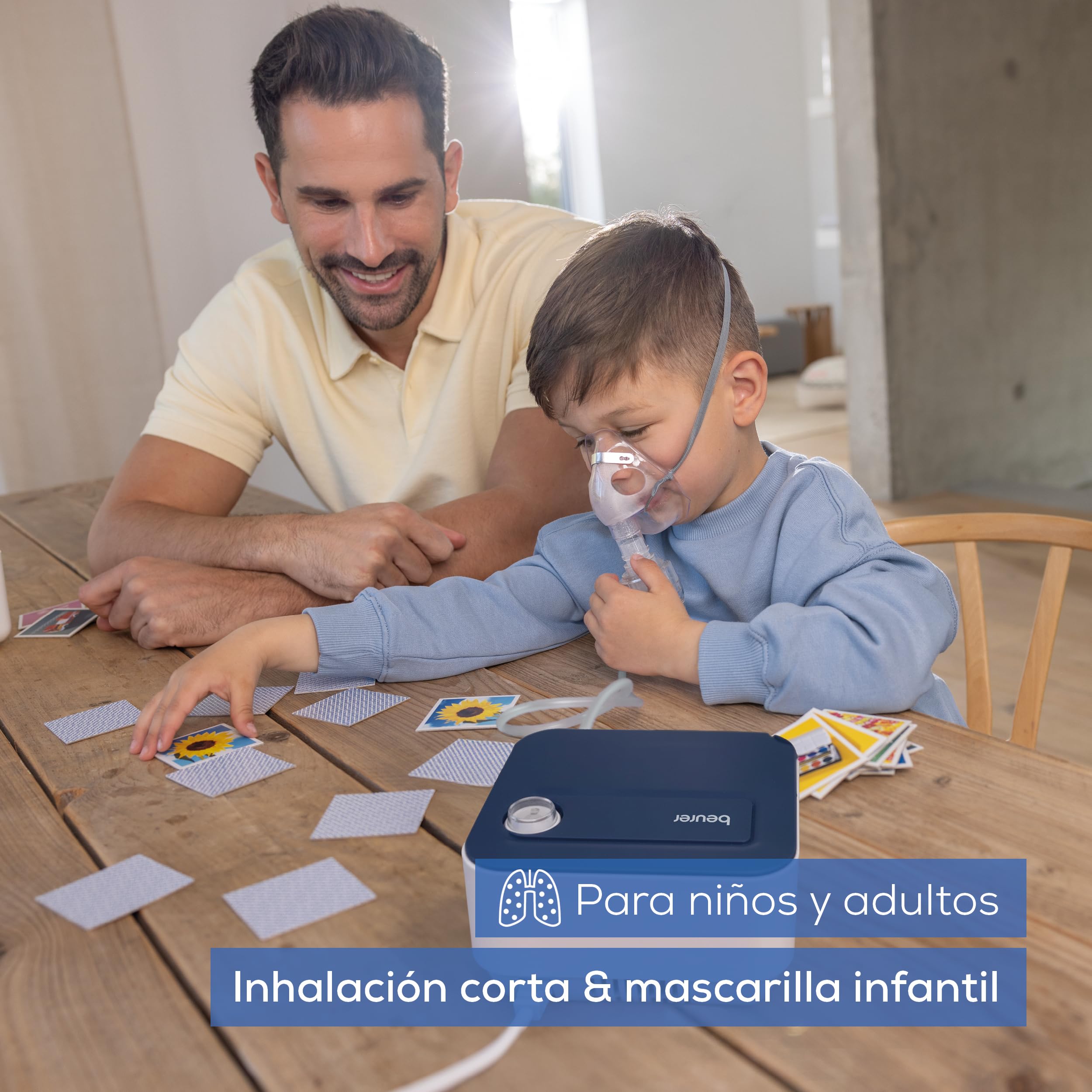 Beurer IH 16 Inhalador Con Tecnología De Aire Comprimido Con Compresor, Nebulizador, Diseño Compacto, Para El Tratamiento De Las Vías Respiratorias, Apto Para Adultos Y Niños, Limpieza Sencilla