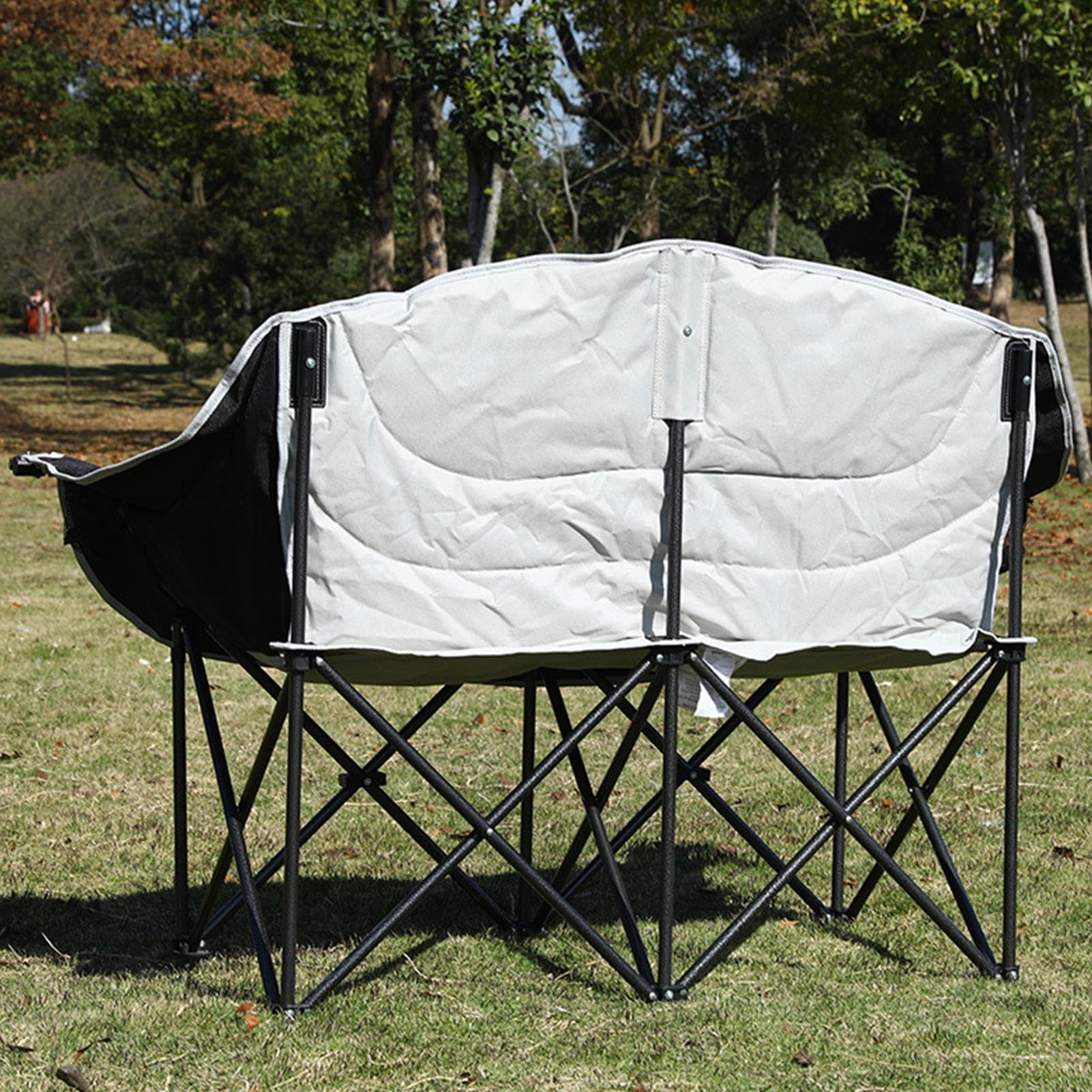 2 Osobowe Krzesło Do Campingu Przenośny Składany Wytrzymały Stołek | Krzesło Turystyczne Z Miękkim Siedzeniem Dla Rodziny, Imprez, BBQ, , Ognisk, Koncertów, Pikników, Stadionów, Widzów,