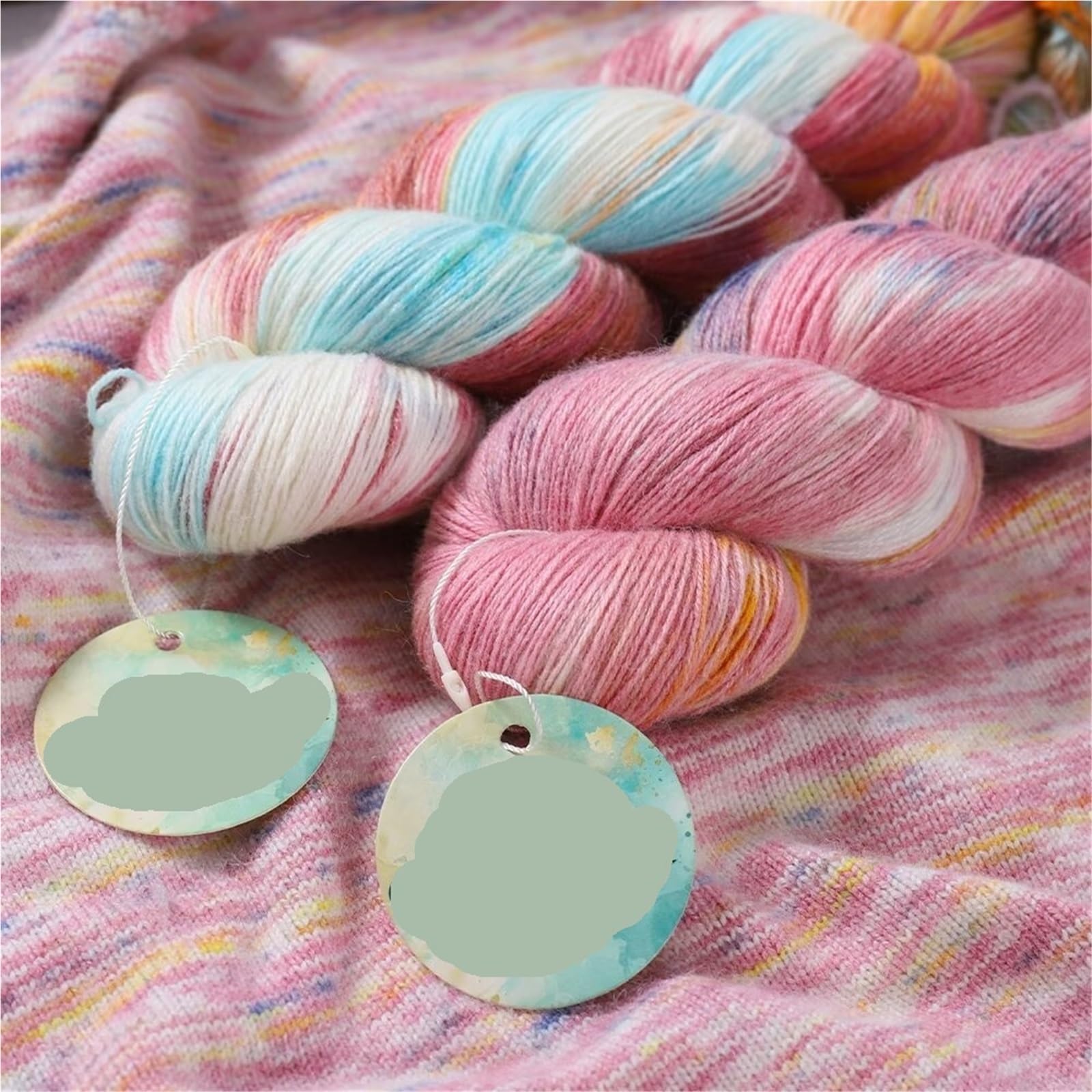 Hilo de cachemira teñido a mano, lana colorida y degradado medio-grueso, materiales hechos a for tejer informal, 300g(Color-06)
