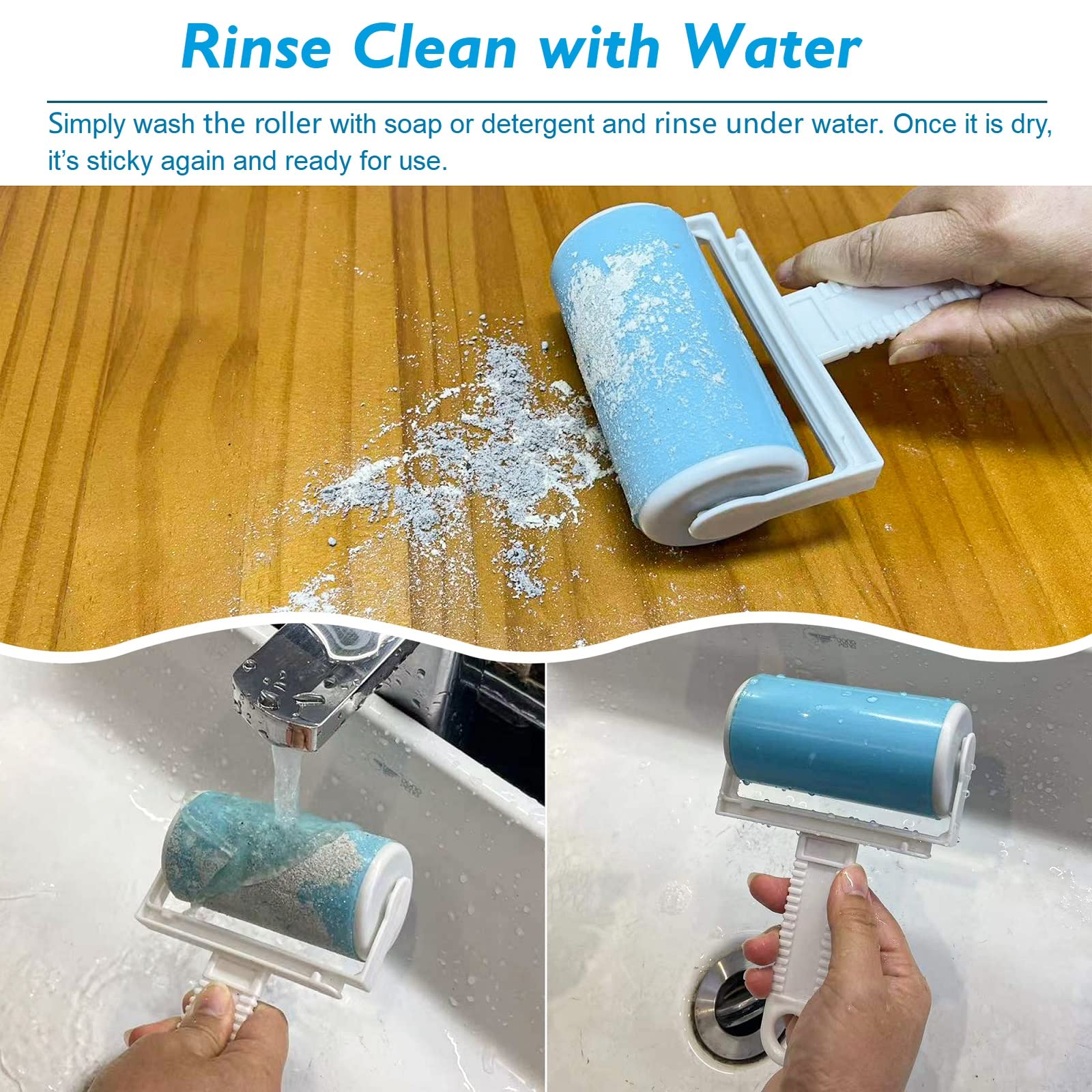 Ricariche Per Rullo Levapelucchi - 6 Pezzi, 360 Fogli Adesivi, Larghe 16 Cm - Per Peli Animali, Polvere - Foto 8