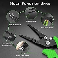 Vista 3 de KastKing Cutthroat - Alicates de pesca resistentes al agua salada de 7.5 pulgadas, tijeras de trenza de 5 pulgadas, cortador de línea, removedor