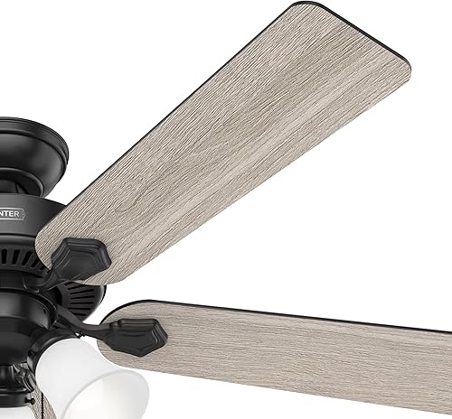 Miniatura 6 de Hunter Fan Ventilador de techo de interior con acabado negro mate de 52 pulgadas con kit de luz LED y cadena de tracción (renovado)
