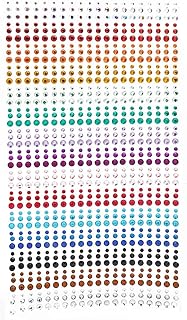 Self-Adhesive Rhinestone Stickers,15 Colors 900pcs,DIY Face Gems Body Stickers Nail Makeup 3mm 4mm 5mm Festival Carnival E...
