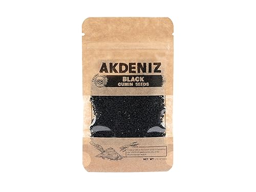Semillas de comino negro orgánico (Nigella Sativa), bolsa resellable cruda, Kalonji, alcaravea negra, 1.7 onzas (7.1)