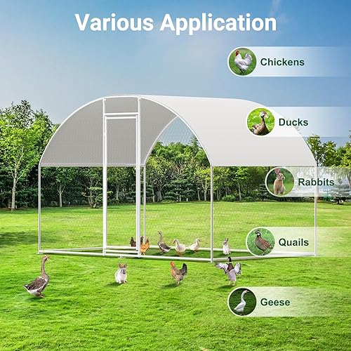 Miniatura 2 de CHICKENPEN Gallinero grande de metal para aves de corral, corralito para conejos, casa de hábitat, gallinero en forma de espira con cubierta