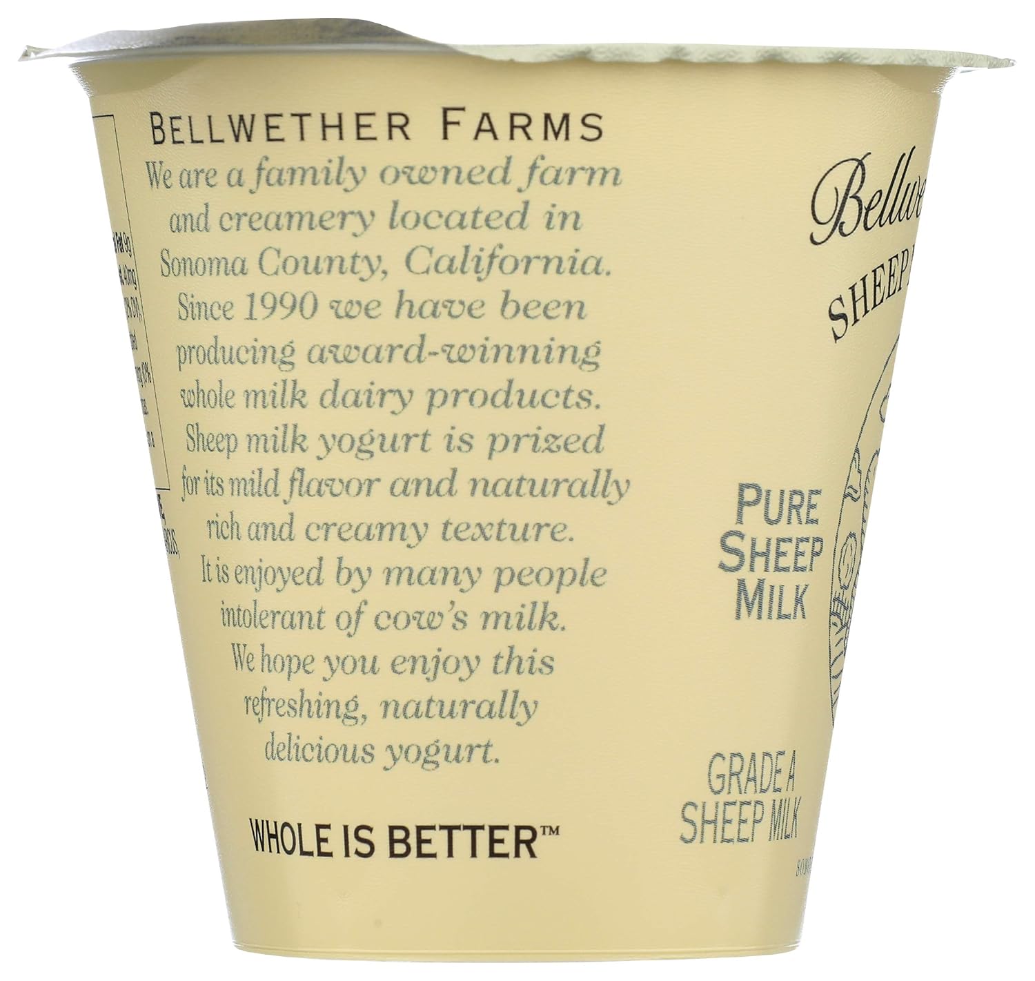 Bellwether Farms, Sheep Milk Yogurt, Plain, 6 oz
