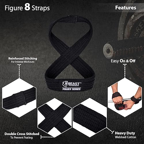 Miniatura 3 de Correa de levantamiento de pesas Strongman de 10 a 14 pulgadas, soporte de agarre verdadero y correas de muñeca resistentes para levantamiento