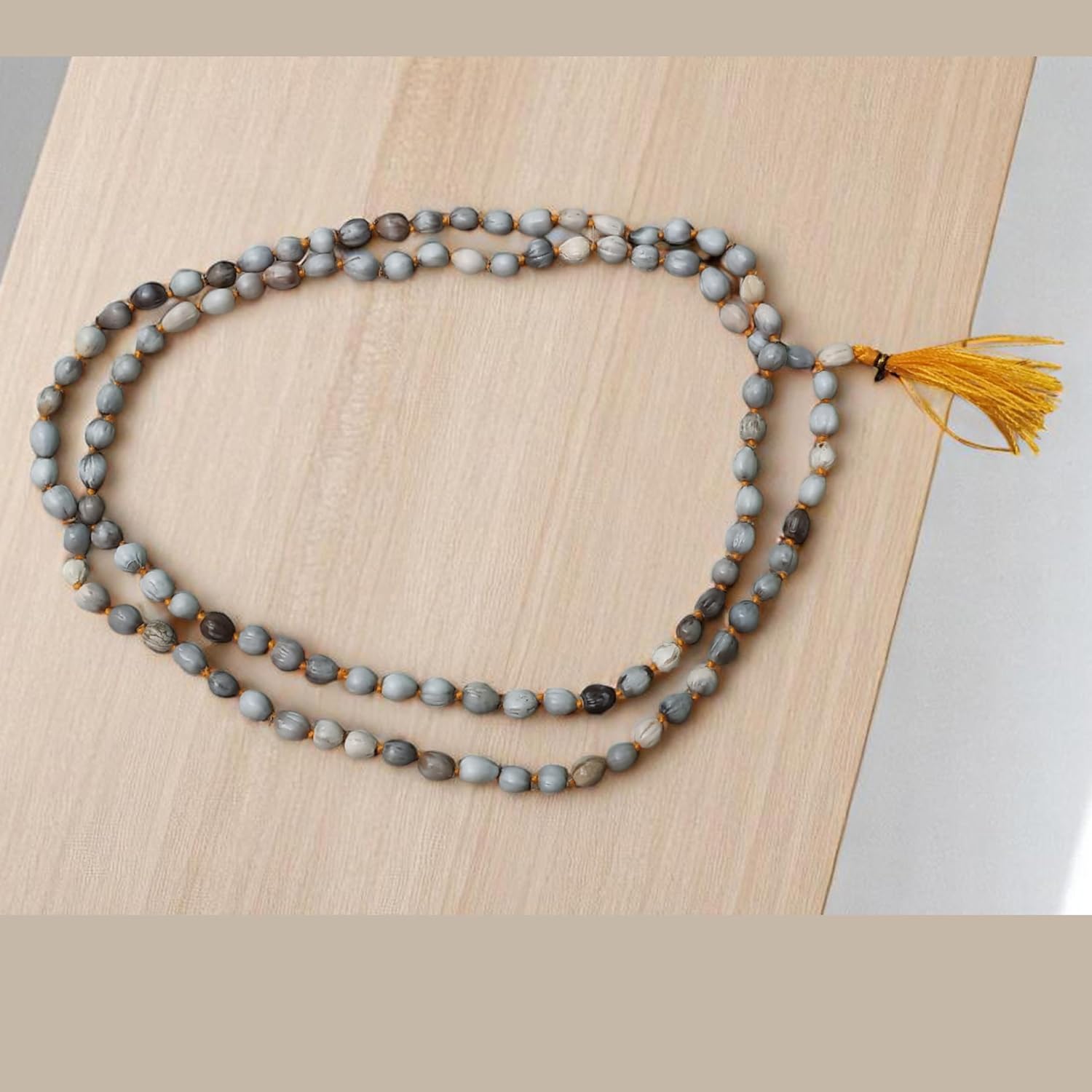 Vaijayanti Mala 108+1 Beads for Japa, Puja & Meditation | Sacred Rosary of Lord Vishnu & Krishna | Handmade Spiritual Jap Mala Necklace for Prayer, Temple & Devotional Rituals | Tulsi Look Bead Rosary - Image 2