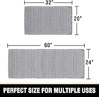 Vista 2 de H.VERSAILTEX Waffle Bath Mat Super Absorbent Bathroom Mats Non Slip Bath Rugs for Bathroom Floor Machine Washable Ultra Soft Bathroom Rugs for