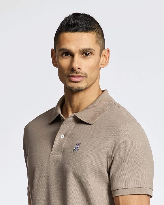 Psycho Bunny Men's Classic Pique Polo Shirt - Antique Taupe