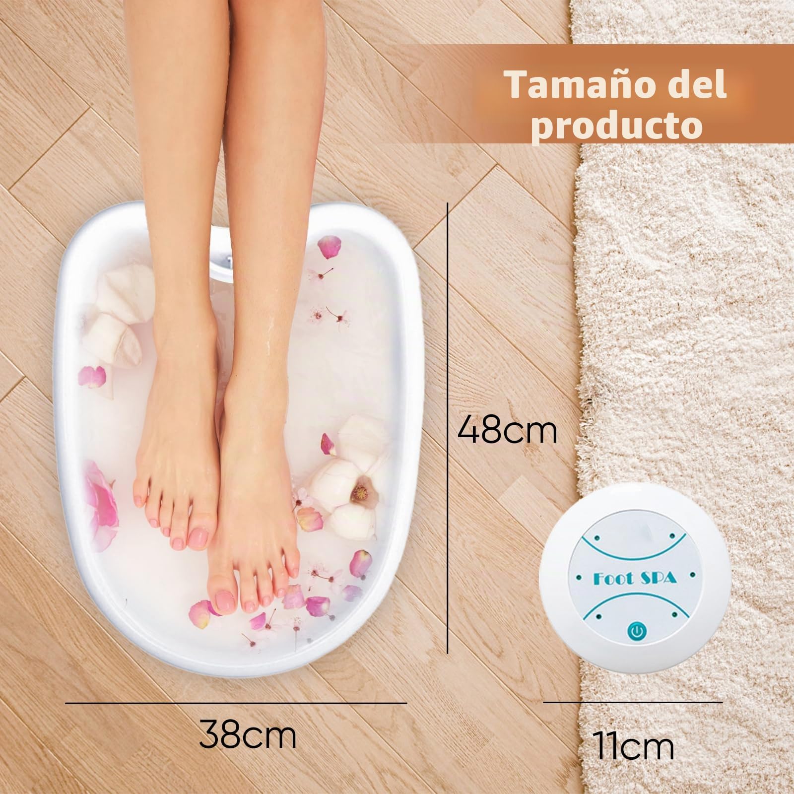 Baño de pies iónico, de electrólisis, baño de pies Ionic Detox, pie de baño de pie masajeador, spa iónico para los pies 2.0, pie spa desintoxicación, máquina, cuenca de 38 x 48 cm (con cuenca)