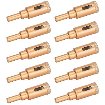Drill Bit Set, Skidding Prevention Round Handle 10Pcs Tile Hole Saw for Concrete for Marble for Stone