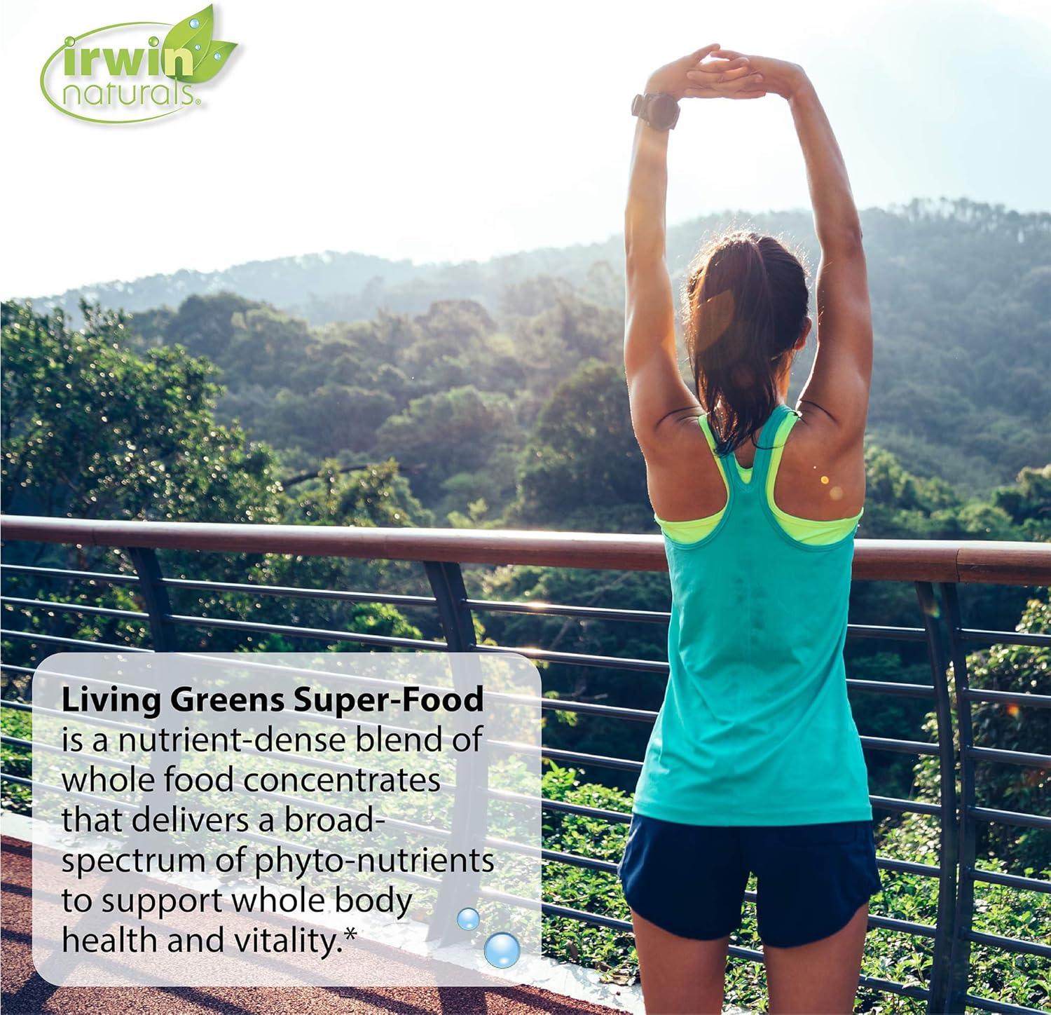 Irwin Naturals Sun Powered Living Greens Super-Food - Whole Food Concentrates with Spirulina, Wheat Grass, Chlorella, Digestive Enzymes & More - Energizing Nutritional Supplement - 60 Liquid Softgels : Health & Household