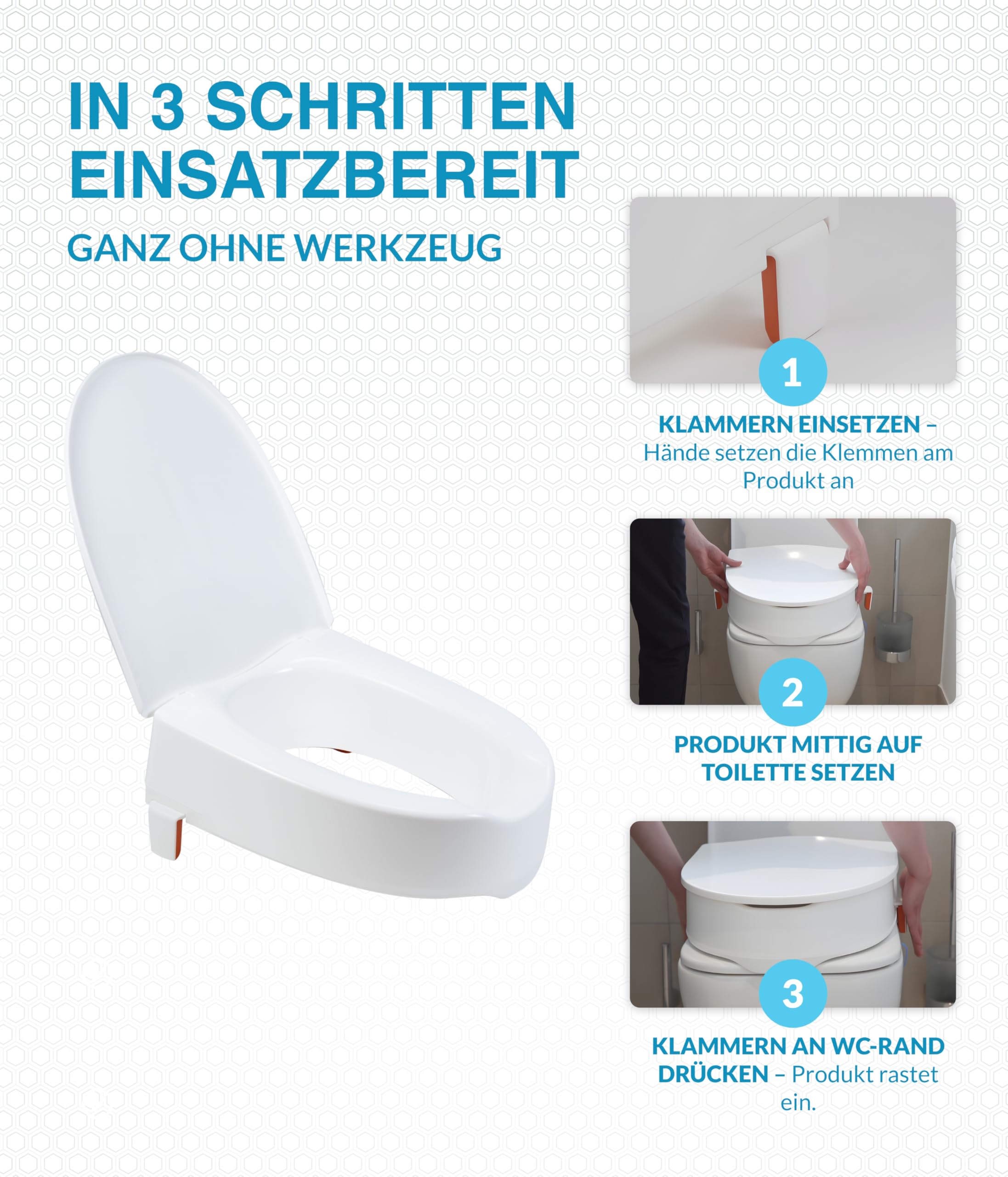 My-Loo Podwyższenie deski sedesowej 10 cm z pokrywką – podwyższona deska sedesowa dla dorosłych – bezpieczna, stabilna i higieniczna – idealna po operacji – nakładka toaletowa dla seniorów