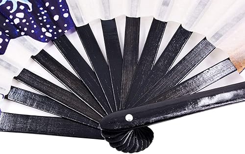 Miniatura 8 de Amajiji Abanicos plegables grandes para bailar en línea, gran abanico de golpes para botas en el suelo, baile, fiesta, decoración, festival (ola Ola