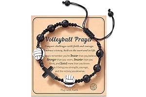 Gifts for Girls Volleyball - Natural Stone Volleyball Charm Bracelets for Teen Volleyball Players