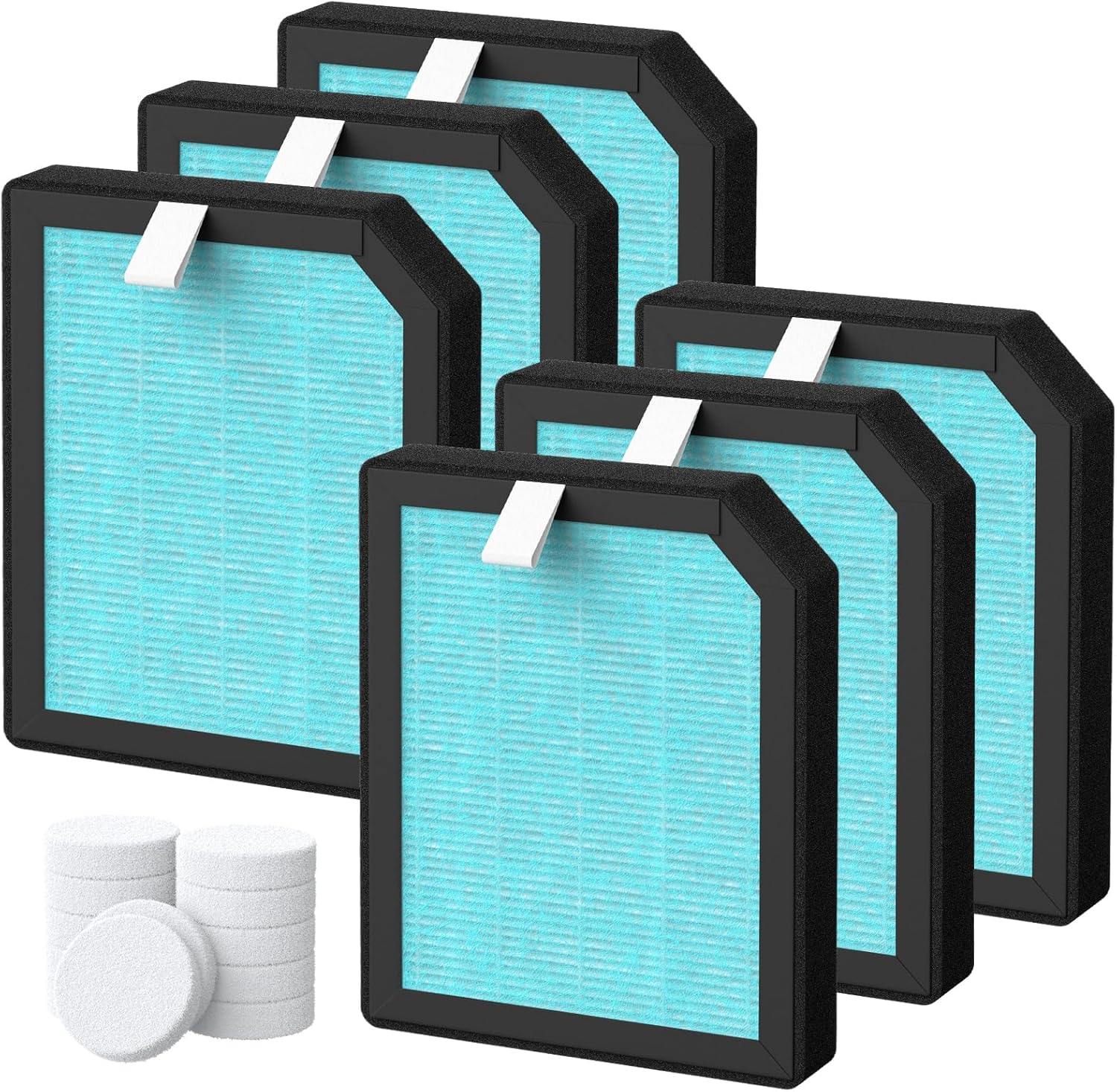 6 Pack AP1501 Replacement Filter Compatible with Aircillin AP1501 Air Purifier, 3-in-1 H13 True HEPA Air Filters for Dust Smoke Pollen