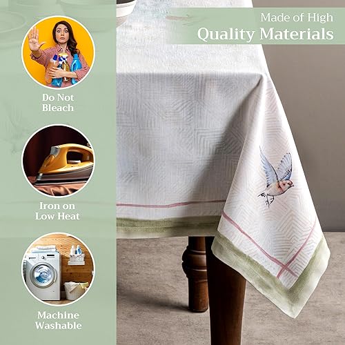 Miniatura 3 de Mantel Maison d' Hermine Faïence, 100 % de algodón, para cocina, comedor, decoración de mesa, fiestas, bodas, primavera y verano