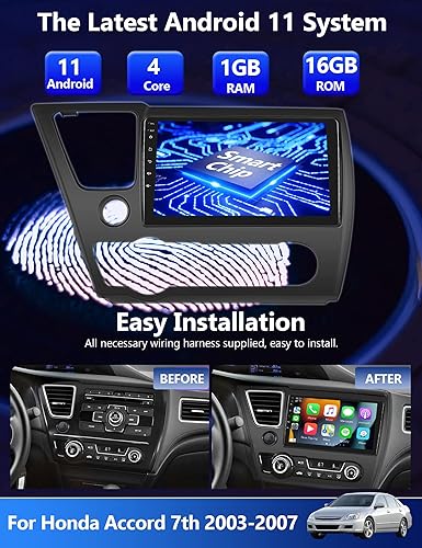 Miniatura 3 de Radio de coche estéreo para Honda Civic 2013 2014 2015 2016 2017 Android 11 pantalla táctil multimedia Radio Bluetooth Apple Carplay Andriod Auto