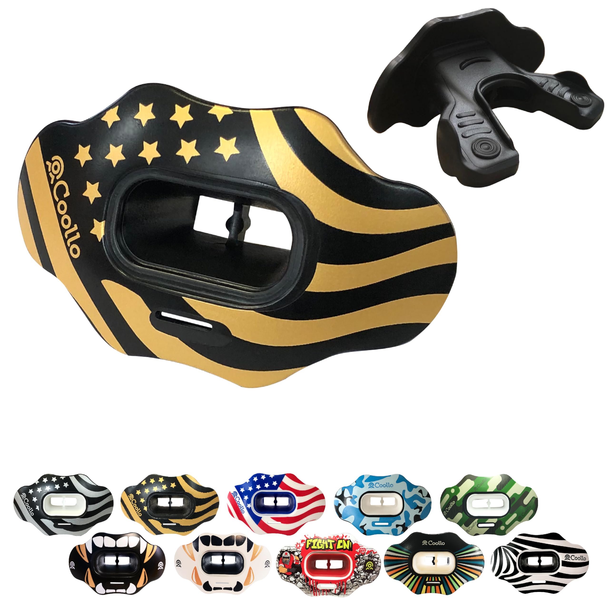 COOLLO SPORTS Football Mouth Guard Lip Guard MAXX/Might Football and High Impact Sports Lip Protector for Adults & Youth (Strap Included)
