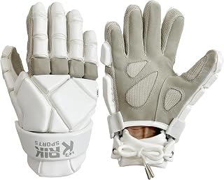 RIK Sports Pro-Men Lacrosse Gloves: High-Density Padding, Enhanced Grip, Quick-Drying, Extended Cuff, Flexible Lightweight Design