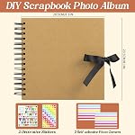 80 Pages Scrapbook Album de photos Brown Kraft Épaisseur de papier carré 20.5x20.5cm DIY Livre de mémoire 250GSM Kit de scrapbooking 15 Anneaux pour Mariage Anniversaire Noël PAP21SKP40