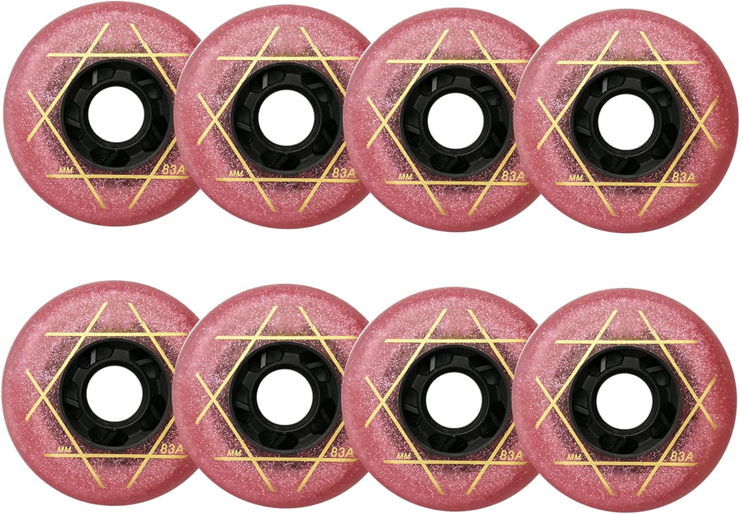 8 Pack Inline Skate Wheels 88A Sliding Roller Skating Replacement Wheels for Inline Roller Skate 72mm/76mm/80mm