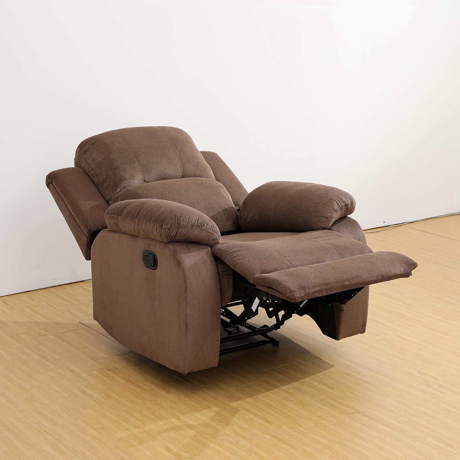 Manual Reclining Sofa Set, 3-Piece Brown Corduroy Recliner with Drop-Down Table & Storage Console, Cozy Living Room Furniture with Cup Holder for Home, Apartment