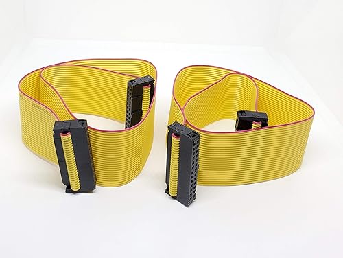 Accesorios de PC - Connectors Pro 26P 2x13 Dual Row FC IDC 0.100 in hembra conectores de 15.7 in 15" de longitud cable plano amarillo (26P-15.7