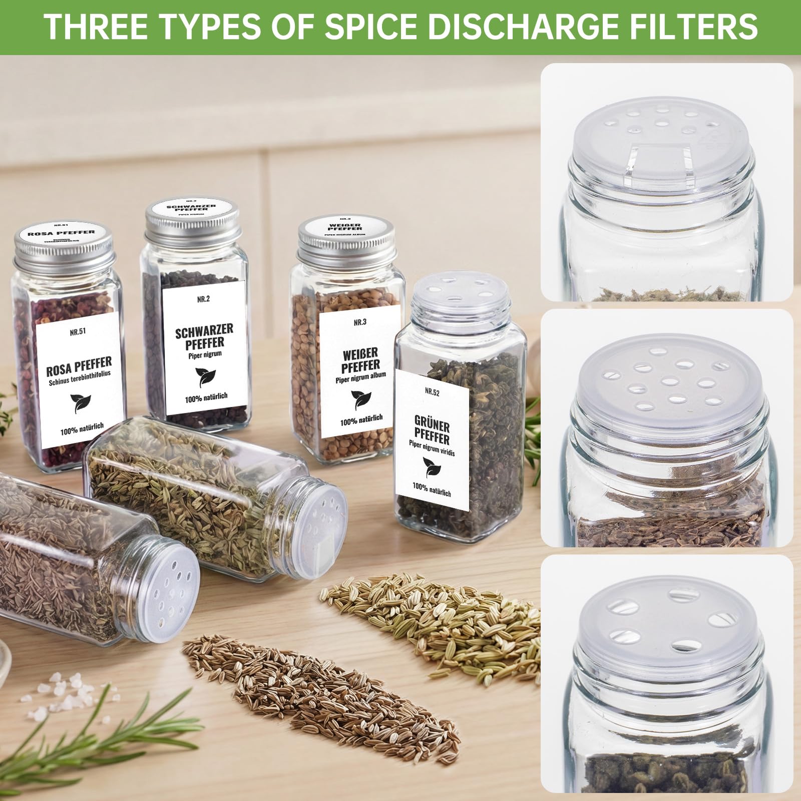 36 Pièces Pot À Épices, 120ml Bocaux Pour Rangement Epices Cuisine | Boite À Épices Verre Avec Étiquettes, Entonnoir, Brosse, Stylo Bocal Epices Organisateur De Cuisine Parfait Pour Les Épices