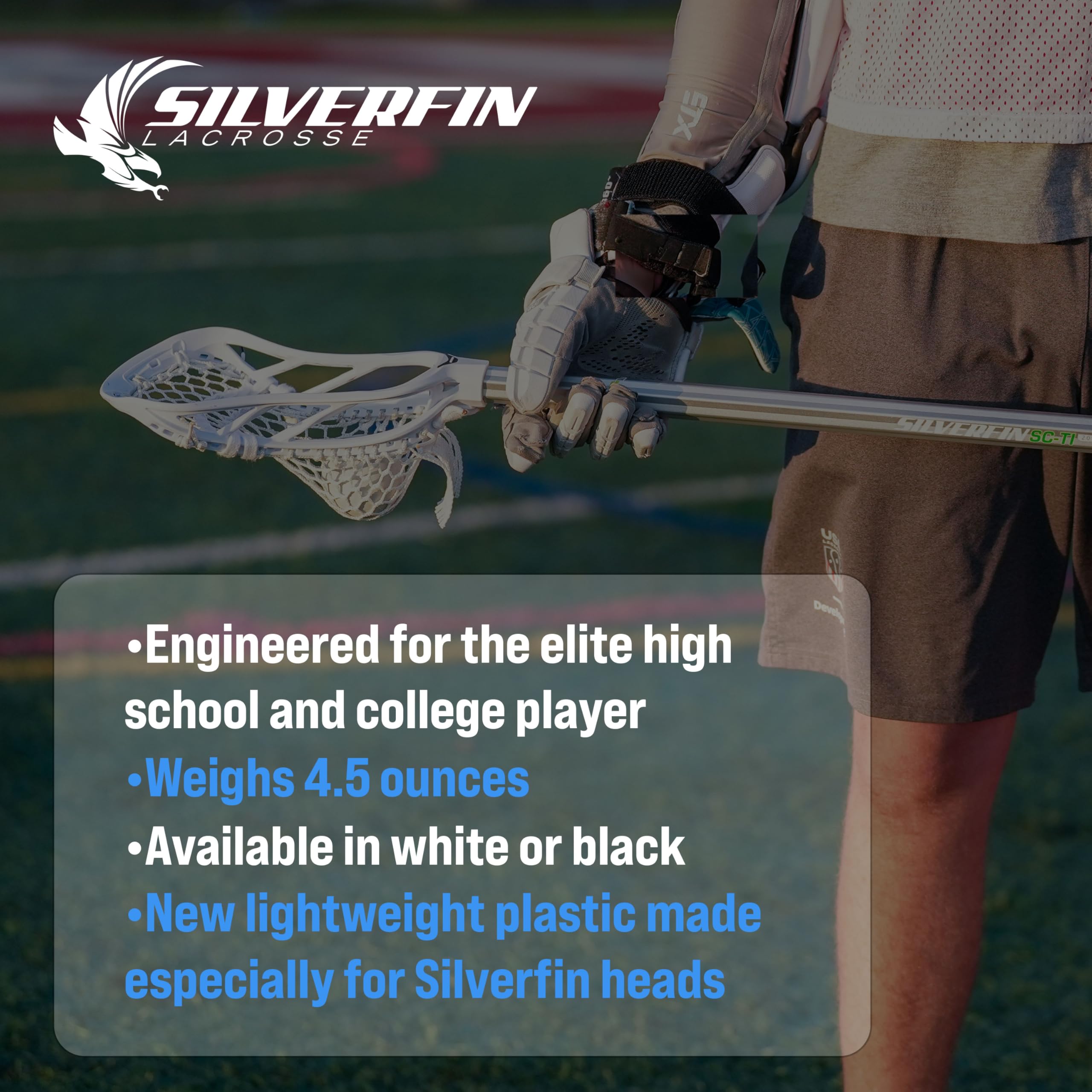 Silverfin Lacrosse-Stick für Herren, kompletter Lacrosse-Stick mit Netztasche, glatt, leicht und langlebig, mit stabiler Konstruktion, Kinder-Lacrosse-Sticks