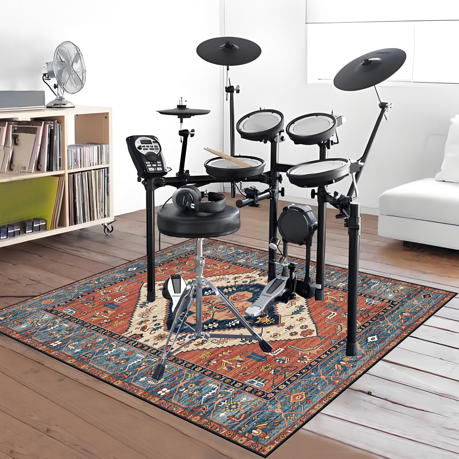 Drum Teppich 200 x 180 cm Schlagzeugteppich Rutschfest Schalldicht Matte Innen und Außen, Elektronisches Jazz Schlagzeug Kit für Bass Snare Drum, Schallschutz Akustik Teppich Schallschutzteppich