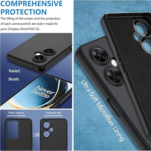 Miniatura 6 de Hensinple Funda para Oneplus Nord N30 5G, a prueba de golpes con protector de pantalla grado militar Drop 360 Silicona Full Body Protection Cover