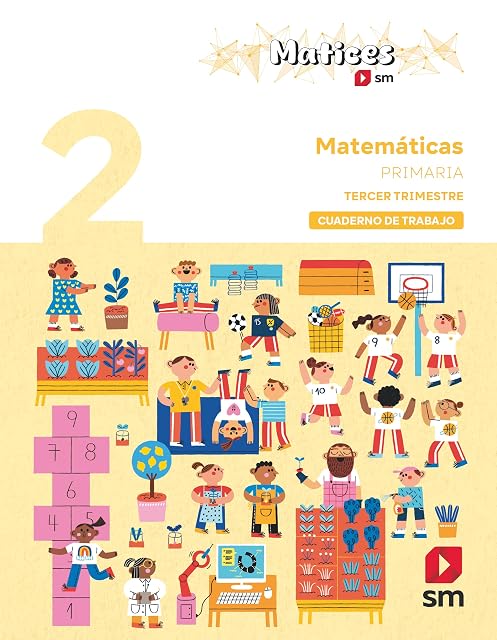 Portada de Cuaderno de Matemáticas. 2º Primaria. 3 Trimestre. Matices
