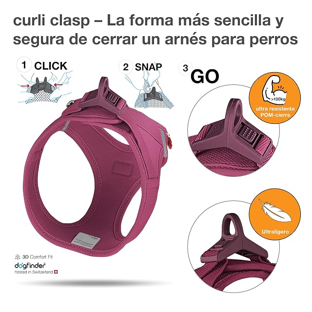 Foto 3 de 5 de Vest Harness curli Clasp Air-Mesh Ruby 2XS