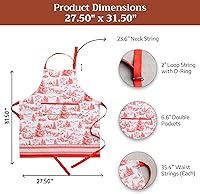 Vista 500 de Maison d' Hermine Delantal 100% de algodón para mujeres con bolsillo de cocina delantal de chef para hombres, decoración de Pascua