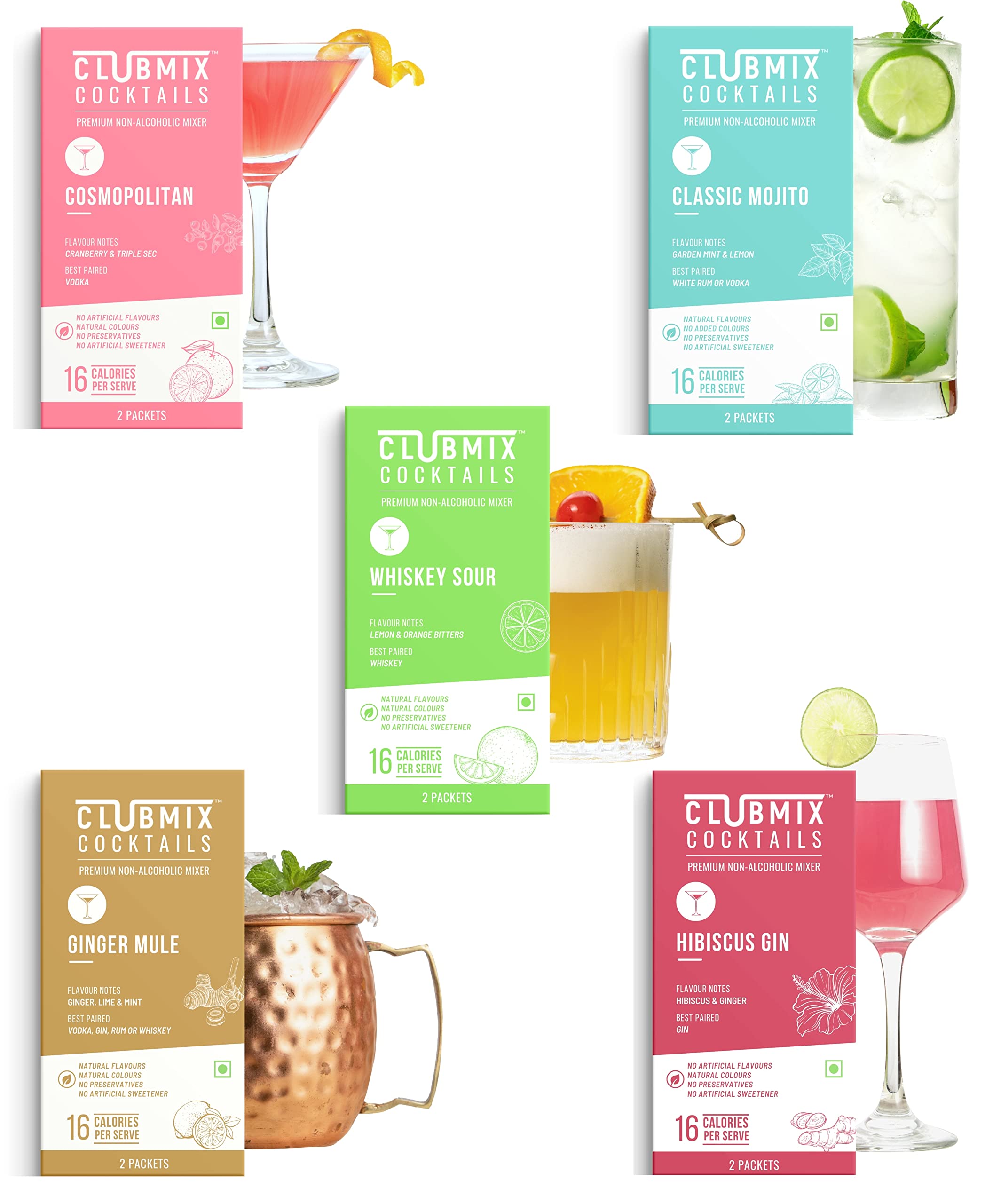 Buy CLUBMIX COCKTAILS Assorted Flavour Cocktail Mixer Pack of 10 (20