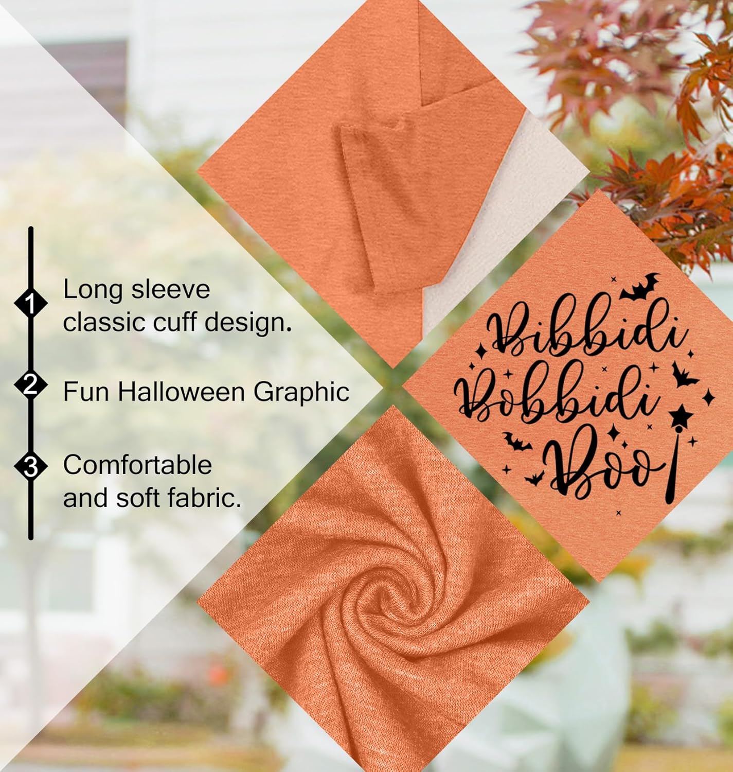 Halloween Shirts for Women: Long Sleeve Pumpkin T Shirt Funny Halloween Graphic Tee Fall Tops - Image 6