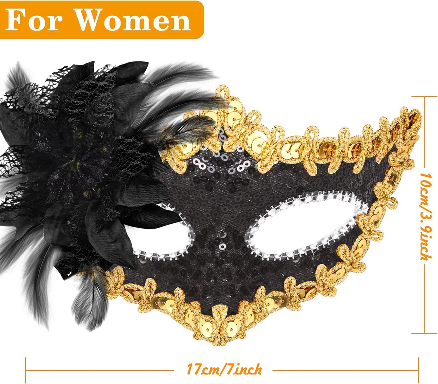SIQUK Couple Masquerade Masks Set Venetian Party Mask Costume Mask - Image 3