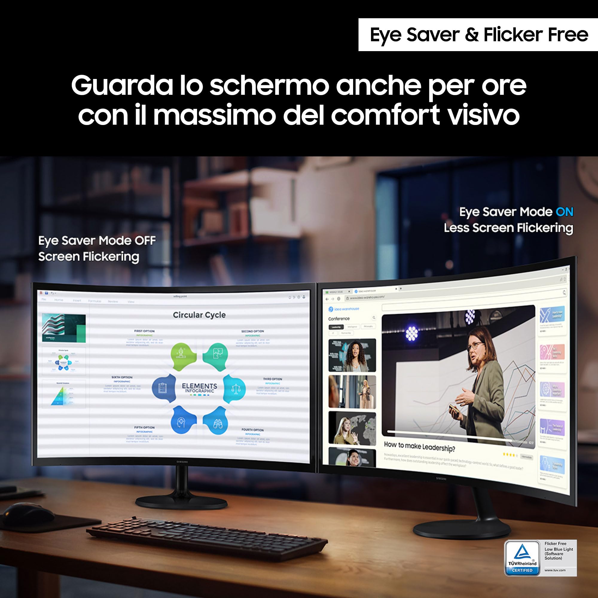Samsung Monitor S36GD 24 Curvo 1800R Full HD 100Hz VA HDMI