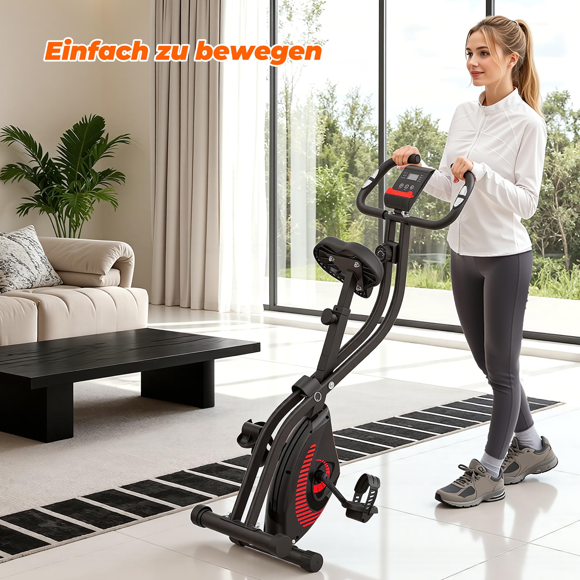 Cyclette pieghevole domestica: 16 livelli magnetici, monitor LCD, sensore cardiaco manuale, sella imbottita, capacità 120 kg. Perfetta per cardio a casa