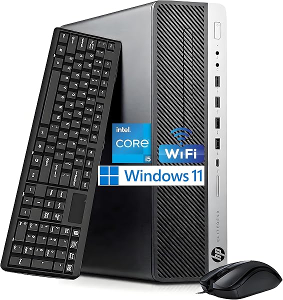 HP EliteDesk 800 G3 SFF - Ordenador de sobremesa (Intel Core i5-7500, 8 GB de RAM, 256 GB SSD, WiFi, Bluetooth, teclado QWERTY de EE.UU., Windows 11 Pro (reacondicionado) - 1